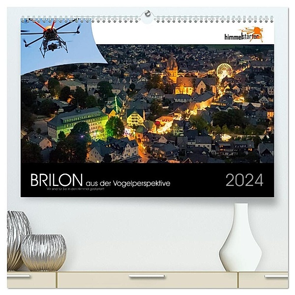 Brilon aus der Vogelperspektive (hochwertiger Premium Wandkalender 2024 DIN A2 quer), Kunstdruck in Hochglanz, himmelstarter Inh. Sandra Finger