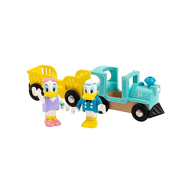 BRIO 32260 Donald & Daisy Duck Zug - Farbenfrohe Lokomotive mit Waggon und den beliebten Disney-Charakteren Donald und Daisy - Kompatibel mit allen Produkten der BRIO World