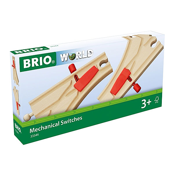 Brio Brio Mechanisches Weichenpaar L + M1, Holzeisenbahn-Schienen, 2 Stück, BRIO®