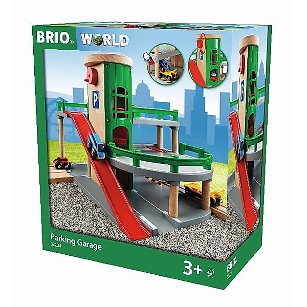 Brio BRIO World 33204 Parkhaus, Straßen & Schienen - Eisenbahnzubehör für die BRIO Holzeisenbahn - Empfohlen für Kinder ab 3 Jahren