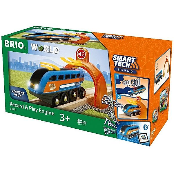 Brio BRIO World 33971 Smart Tech Sound Lok mit Aufnahmefunktion - Elektrischer Zug mit Tunnel - Interaktives Spielzeug empfohlen ab 3 Jahren