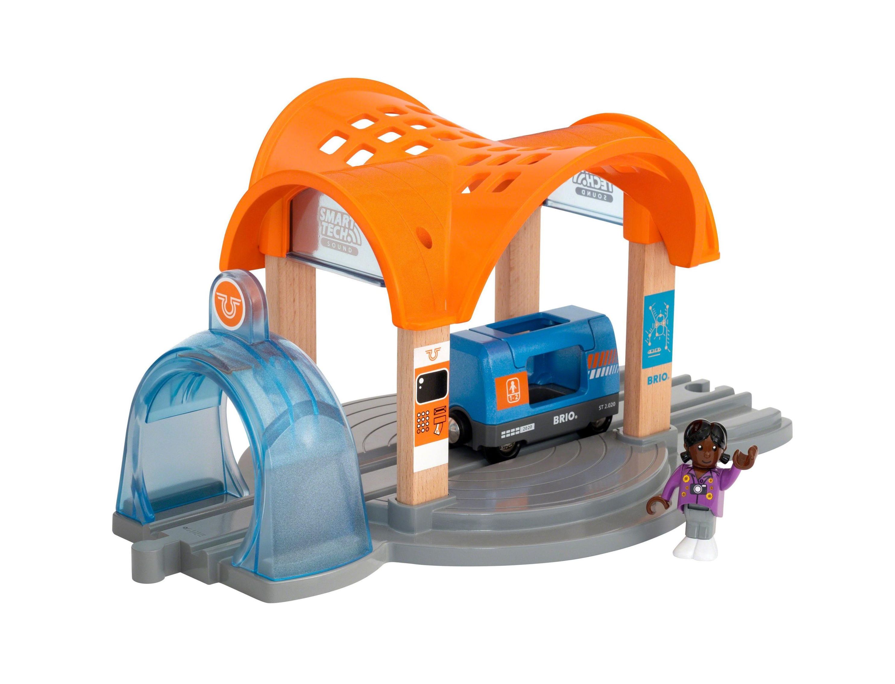 BRIO World 33973 Smart Tech Sound Bahnhof mit Action Tunnel - Zubehör für  die BRIO Holzeisenbahn - Interaktives Spielzeug empfohlen ab 3 Jahren |  Weltbild.at