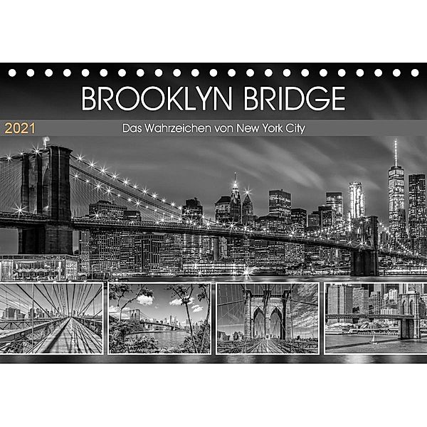 BROOKLYN BRIDGE Das Wahrzeichen von New York City (Tischkalender 2021 DIN A5 quer), Melanie Viola