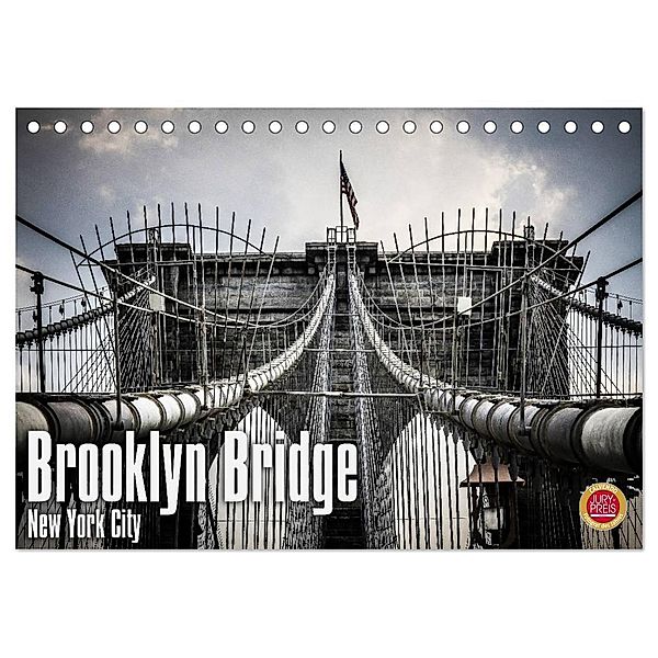 Brooklyn Bridge - New York City (Tischkalender 2024 DIN A5 quer), CALVENDO Monatskalender, Oliver Pinkoss Photostorys