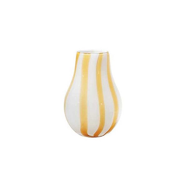 Broste copenhagen Vase 'Ada Stripe' Golden Fleece Yellow