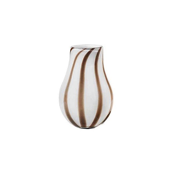 Broste copenhagen Vase 'Ada Stripe' Simply Taupe Warm Grey
