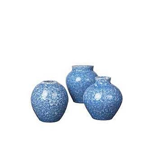 Broste copenhagen Vase 'Ingrid' S Insignia Blue/White