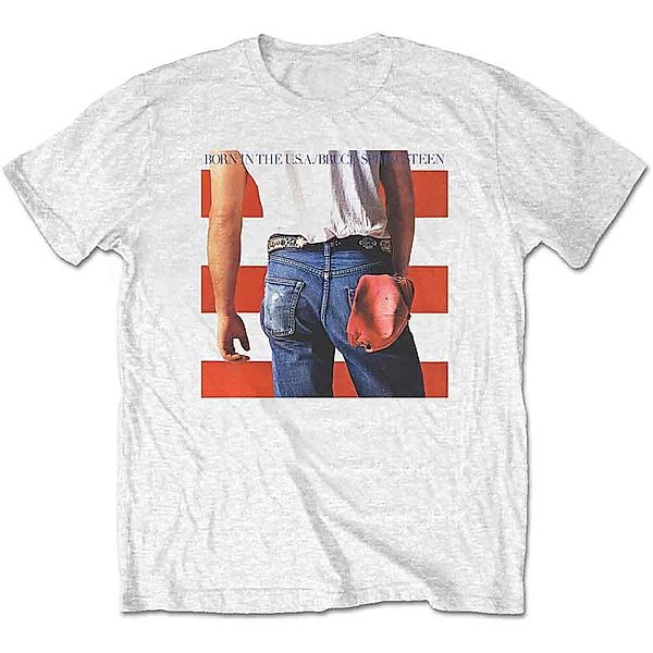 Bruce Springsteen T-Shirt Born In The USA, Farbe: Weiß, Größe: S (Fanartikel)