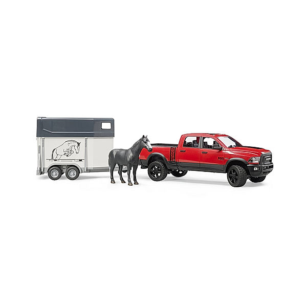 Bruder Bruder 02501 RAM 2500 Power Wagon mit Pferdeanhänger und 1 Pferd