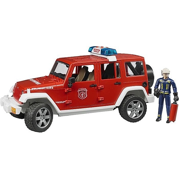 Bruder Bruder 02528 Jeep Wrangler Unlimited Rubicon Feuerwehrfahrzeug mit Feuerwehrma