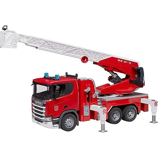 Bruder bruder 03591 Scania Super 560R Feuerwehr mit Drehleiter, Wasserpumpe, L+S Modu