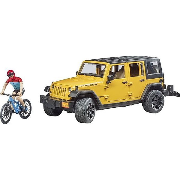 Bruder Bruder 2543 Jeep Wrangler Rubicon Unlimited mit 1 Mountainbike und Radfahrer