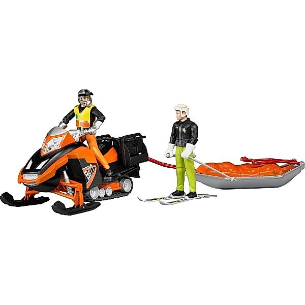 Bruder Bruder 63100 Snowmobil mit Fahrer und Akia-Rettungsschlitten