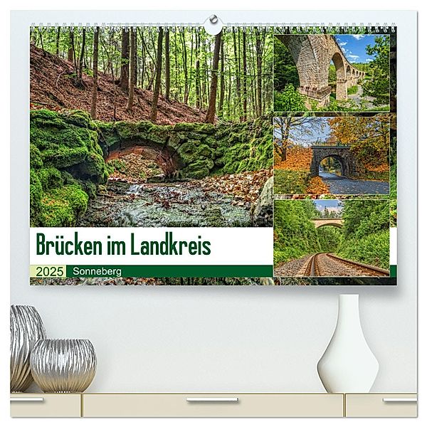 Brücken des Landkreises Sonneberg (hochwertiger Premium Wandkalender 2025 DIN A2 quer), Kunstdruck in Hochglanz, Calvendo, HeschFoto