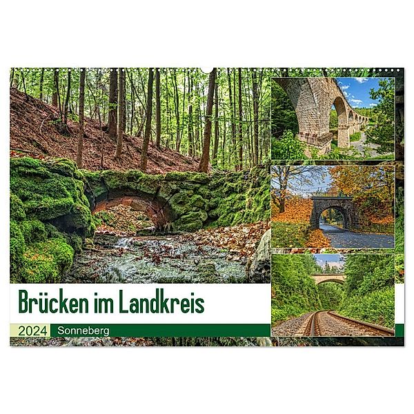 Brücken des Landkreises Sonneberg (Wandkalender 2024 DIN A2 quer), CALVENDO Monatskalender, HeschFoto