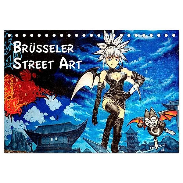 Brüsseler Street Art (Tischkalender 2024 DIN A5 quer), CALVENDO Monatskalender, pbombaert