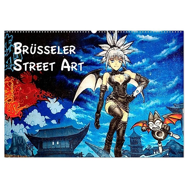 Brüsseler Street Art (Wandkalender 2024 DIN A2 quer), CALVENDO Monatskalender, pbombaert