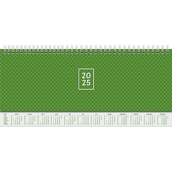 Brunnen 1077262015 Querterminbuch Modell 772 (2025)| 2 Seiten = 1 Woche| 297 × 105 mm| 112 Seiten| Karton-Einband mit verlängerter Rückwand| grün