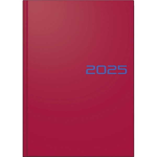 Brunnen 1079561015 Buchkalender Modell 795 (2025)| 1 Seite = 1 Tag| A5| 352 Seiten| Balacron-Einband| rot
