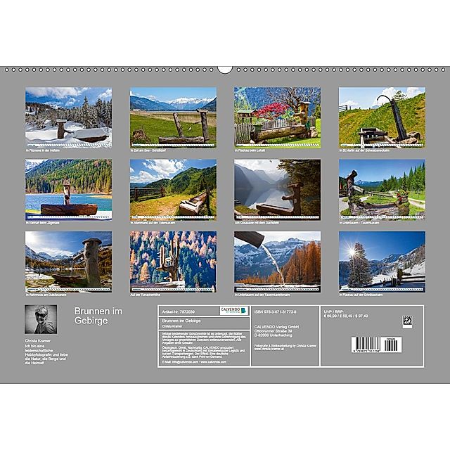 Brunnen im Gebirge Premium-Kalender 2020 DIN A2 quer - Kalender bestellen