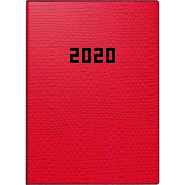 Brunnen Taschenkal. 2020 Struktur Einband rot