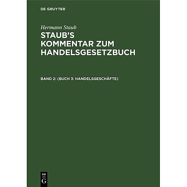 (Buch 3: Handelsgeschäfte)