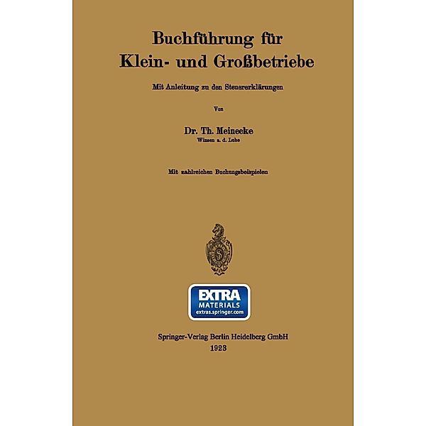 Buchführung für Klein- und Großbetriebe, Theodor Meinecke