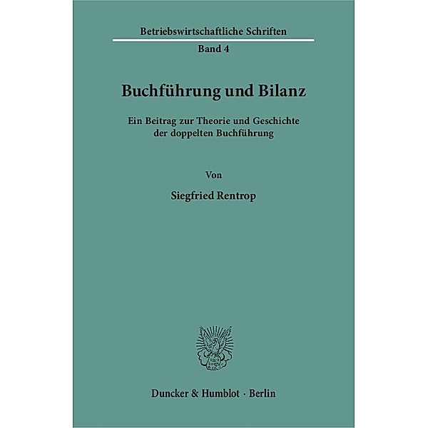 Buchführung und Bilanz., Siegfried Rentrop