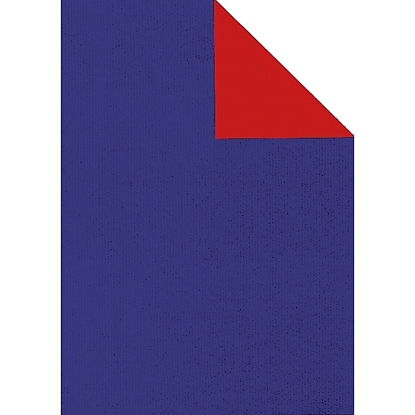 Buchhandlungsbedarf, Geschenkpapier Vollton Vollton blau / rot (Rolle, 50 cm)