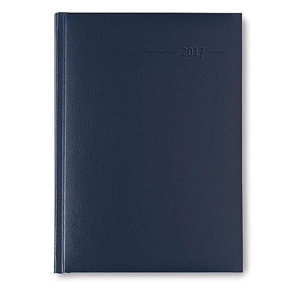Buchkalender A5 352 Seiten Balacron blau 2017, ALPHA EDITION