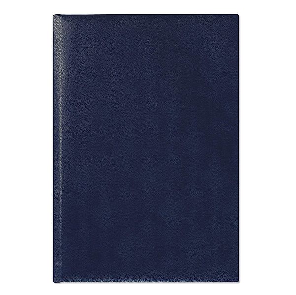 Buchkalender blau 2022 - Bürokalender 14,5x21 cm - 7 Tage auf 6 Seiten - wattierter Kunststoffeinband - Stundeneinteilun