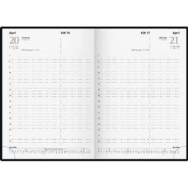 Buchkalender Chefplaner, Compass grau 2020