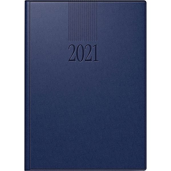 Buchkalender Modell ROMA 1, 2021, Balacron-Einband dunkelblau