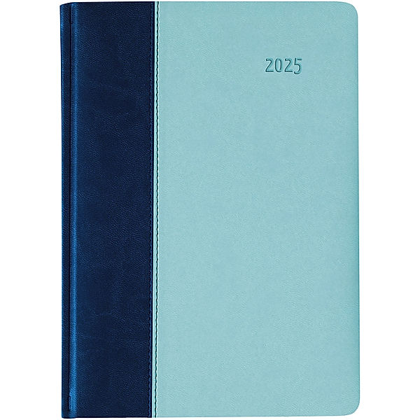 Buchkalender Premium Air blau-azur 2025 - Büro-Kalender A5 - Cheftimer - 1 Tag 1 Seite - 416 Seiten - Tucson-Einband - Zettler