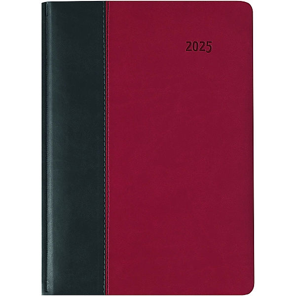 Buchkalender Premium Fire schwarz-rot 2025 - Büro-Kalender A5 - Cheftimer - 1 Tag 1 Seite - 416 Seiten - Tucson-Einband - Zettler