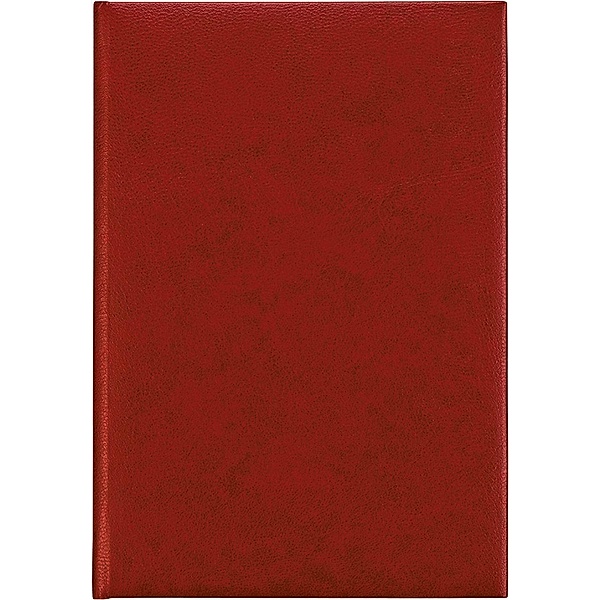 Buchkalender rot 2023 - Bürokalender 14,5x21 cm - 7 Tage auf 6 Seiten - wattierter Kunststoffeinband - Stundeneinteilung