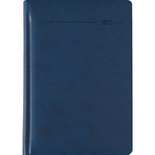 Buchkalender Tucson blau 2023 - Büro-Kalender A5 - Cheftimer - 1 Tag 1 Seite - 416 Seiten - Tucson-Einband - Alpha Editi