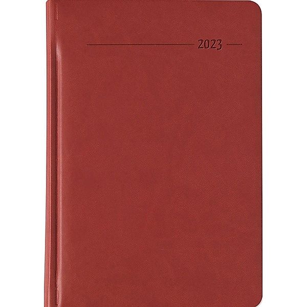 Buchkalender Tucson rot 2023 - mit Registerschnitt - Büro-Kalender A5 - 1 Tag 1 Seite - 416 Seiten - Tucson-Einband - Al