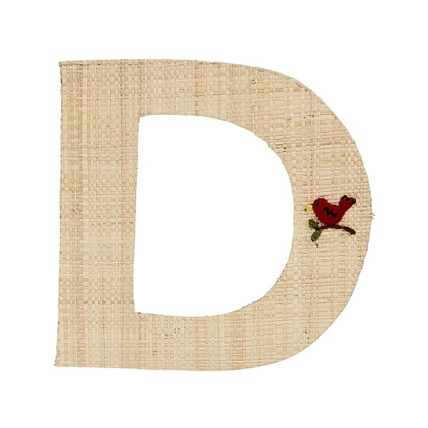 rice Buchstaben-Sticker D & VOGEL in natur