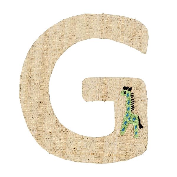 rice Buchstaben-Sticker G & GIRAFFE in natur