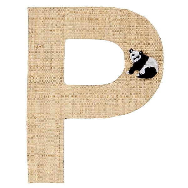 rice Buchstaben-Sticker P & PANDA in natur