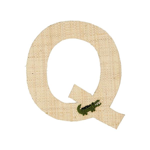 rice Buchstaben-Sticker Q & KROKODIL in natur