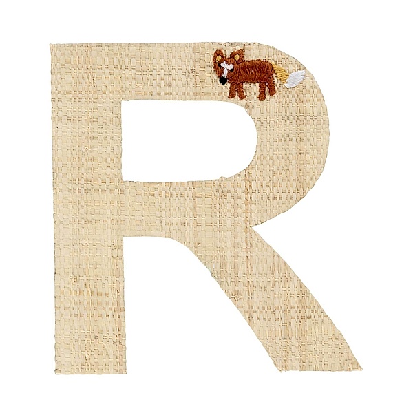rice Buchstaben-Sticker R & FUCHS in natur