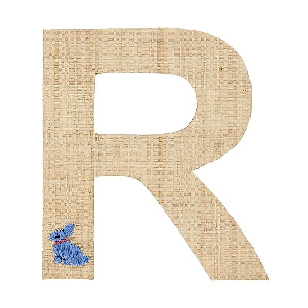 rice Buchstaben-Sticker R & HASE in natur