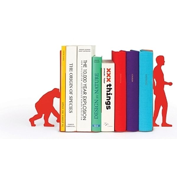 Buchstütze Evolution Bookends red, 2er-Set