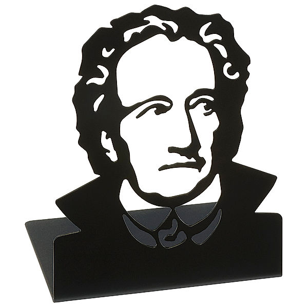 Buchstütze Goethe, 2er Set schwarz