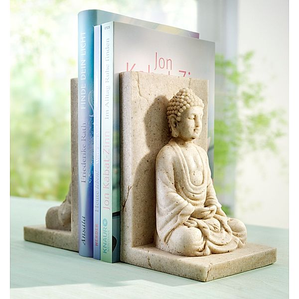 Buchstützen Buddha, 2er-Set