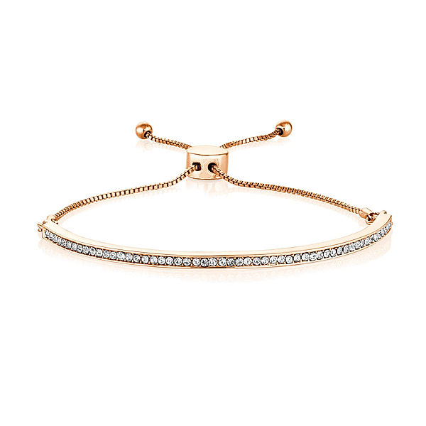 Buckley London Armband Messing rosévergoldet mit Kristallen Messing 25,0cm Glänzend