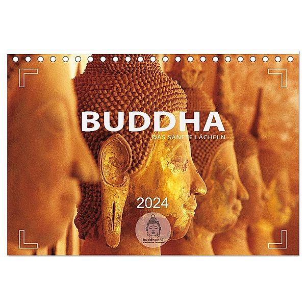 BUDDHA - Ein sanftes Lächeln (Tischkalender 2024 DIN A5 quer), CALVENDO Monatskalender, Mario Weigt