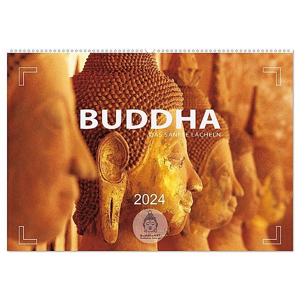 BUDDHA - Ein sanftes Lächeln (Wandkalender 2024 DIN A2 quer), CALVENDO Monatskalender, Mario Weigt